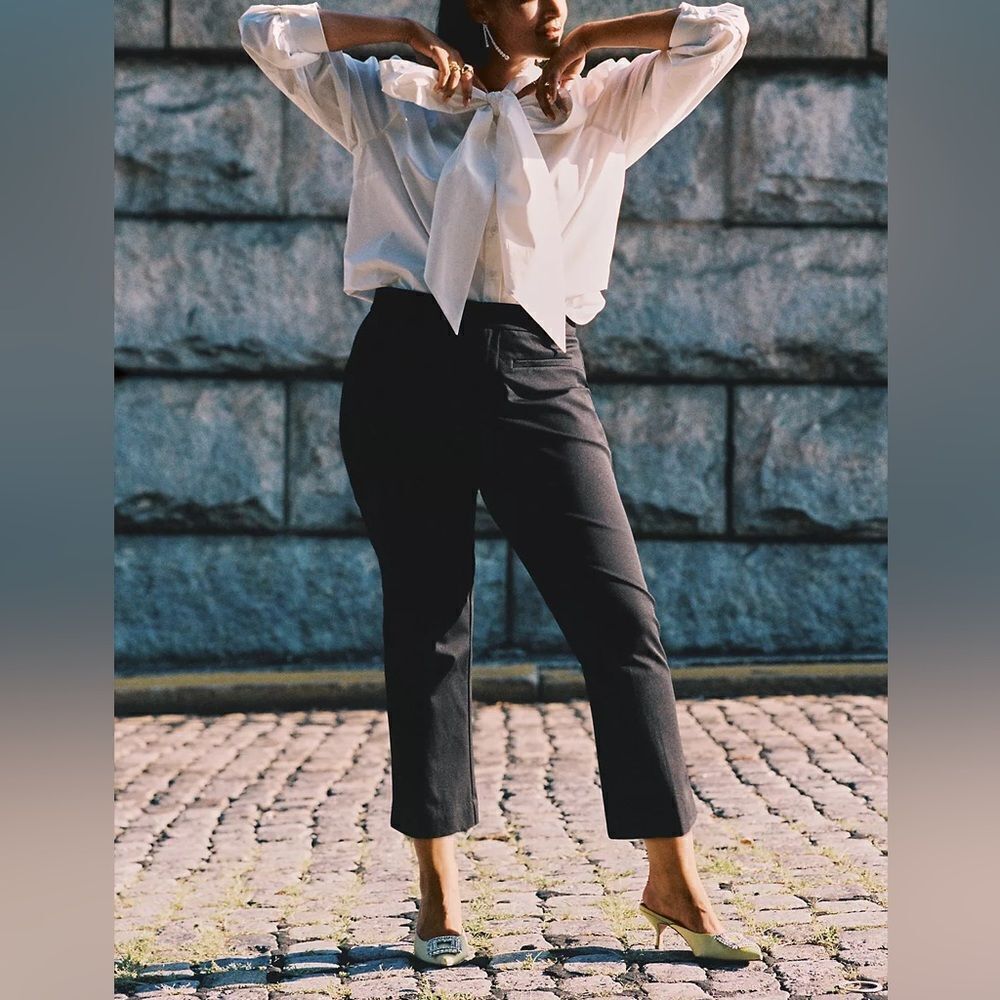 Anthropologie Maeve Women’s Black Crop‎ Dress Pants Sz 16T 28” Inseam Stretch